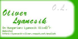 oliver lyancsik business card